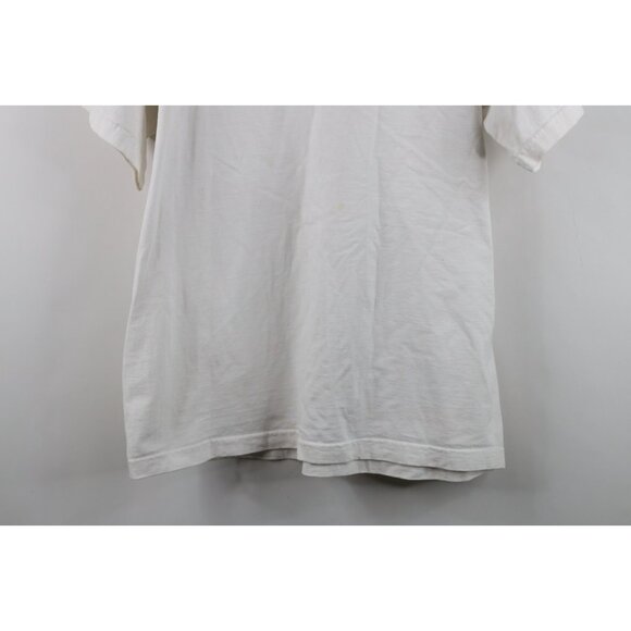 Vtg 90s Nike Mens Large Distressed Travis Scott Mini Swoosh T-Shirt White USA - Picture 3 of 14